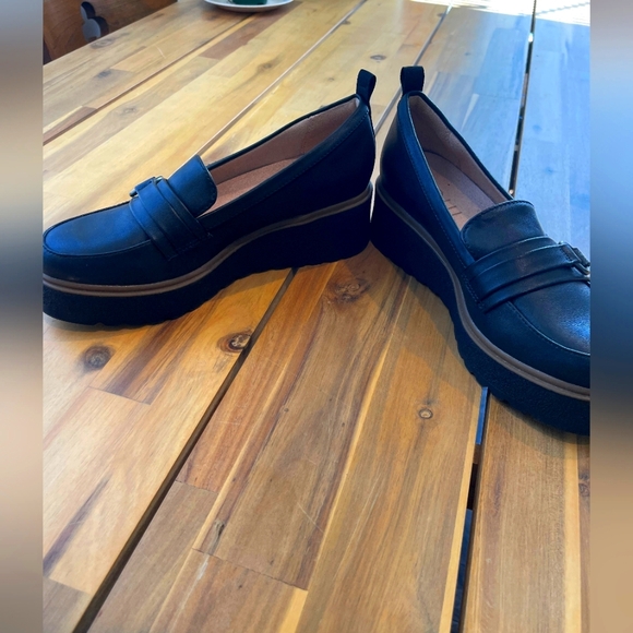 Soul Naturalizer Womens Black Platform Leather Loafers with Buckle Size 7 - Picture 2 of 5